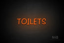"TOILETS" (capitals, Daily font) - LED neon sign