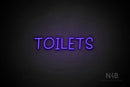 "TOILETS" (capitals, Daily font) - LED neon sign