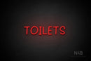 "TOILETS" (capitals, Daily font) - LED neon sign