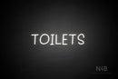 "TOILETS" (capitals, Daily font) - LED neon sign