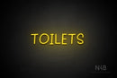 "TOILETS" (capitals, Daily font) - LED neon sign