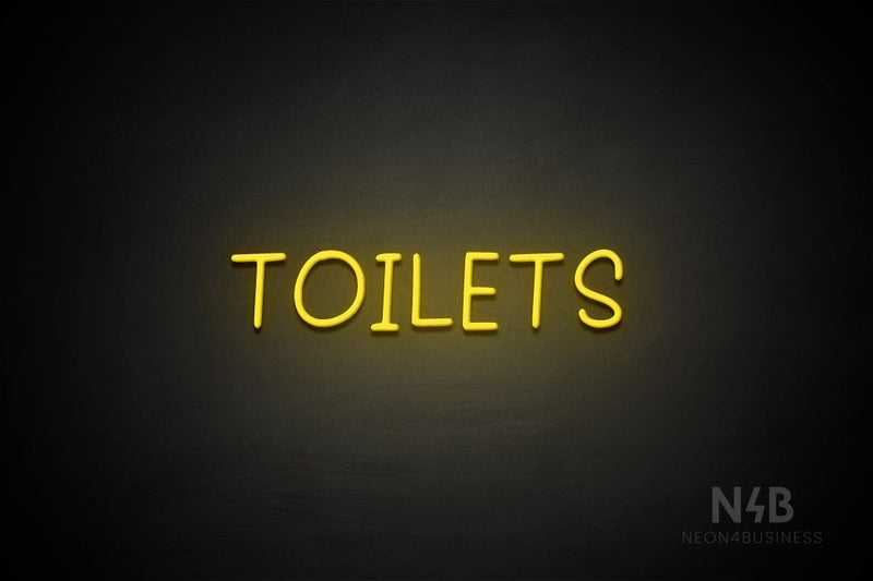 "TOILETS" (capitals, Daily font) - LED neon sign
