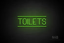 "TOILETS" (capitals, Havanola font) - LED neon sign