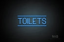 "TOILETS" (capitals, Havanola font) - LED neon sign