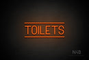"TOILETS" (capitals, Havanola font) - LED neon sign