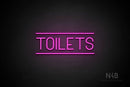 "TOILETS" (capitals, Havanola font) - LED neon sign