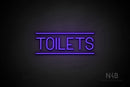 "TOILETS" (capitals, Havanola font) - LED neon sign
