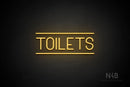 "TOILETS" (capitals, Havanola font) - LED neon sign