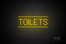 "TOILETS" (capitals, Havanola font) - LED neon sign