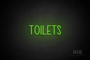 "TOILETS" (capitals, Hey Gladd font) - LED neon sign