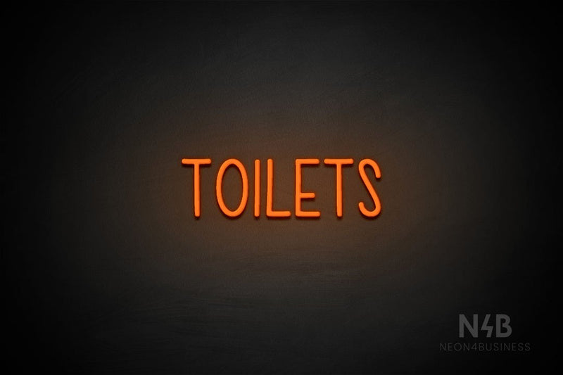 "TOILETS" (capitals, Hey Gladd font) - LED neon sign