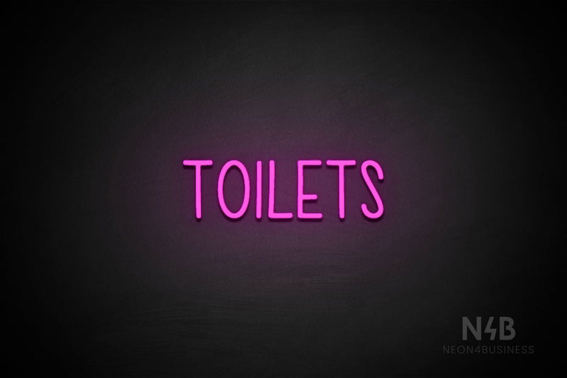 "TOILETS" (capitals, Hey Gladd font) - LED neon sign