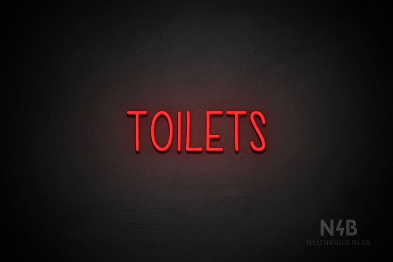 "TOILETS" (capitals, Hey Gladd font) - LED neon sign