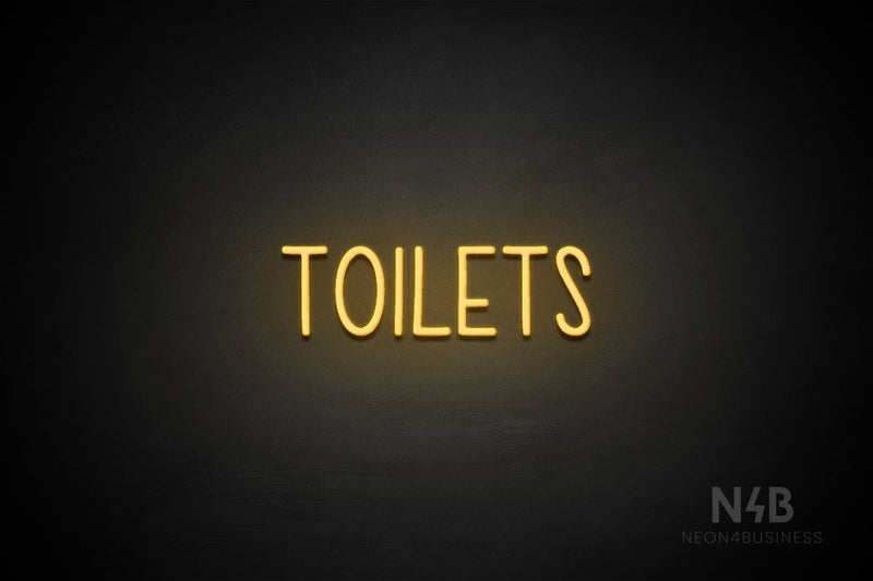 "TOILETS" (capitals, Hey Gladd font) - LED neon sign