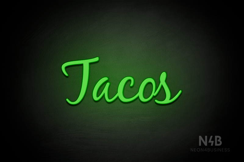 "Tacos" (Notes font) - LED neon sign