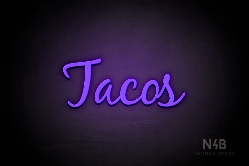"Tacos" (Notes font) - LED neon sign
