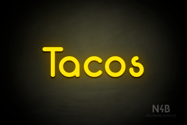 "Tacos" (Mountain font) - LED neon sign