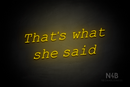 "That's what she said" (Typing Regular font) - LED neon sign