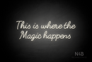 "This is where the Magic happens" (Fabfelt font) - LED neon sign