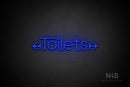 "Toilets" (two-sided arrow, Festin font) - LED neon sign