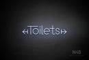 "Toilets" (two-sided arrow, Festin font) - LED neon sign