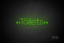 "Toilets" (two-sided arrow, Festin font) - LED neon sign