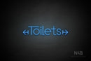 "Toilets" (two-sided arrow, Festin font) - LED neon sign