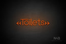 "Toilets" (two-sided arrow, Festin font) - LED neon sign