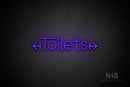 "Toilets" (two-sided arrow, Festin font) - LED neon sign