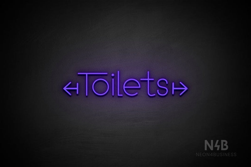 "Toilets" (two-sided arrow, Festin font) - LED neon sign