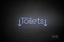 "Toilets" (two-sided down arrow, Festin font) - LED neon sign