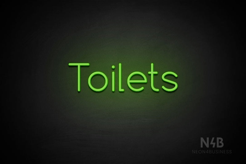 "Toilets" (Cooper font) - LED neon sign