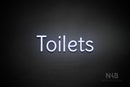 "Toilets" (Alive font) - LED neon sign
