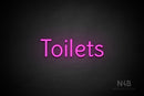 "Toilets" (Alive font) - LED neon sign