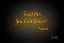 "Trust me you can dance - Tequila" (Magician font) - LED neon sign
