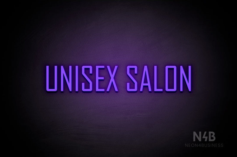 "UNISEX SALON" (Andellie font) - LED neon sign