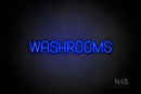 "WASHROOMS" (Havanola font) - LED neon sign