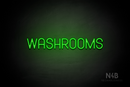 "WASHROOMS" (Havanola font) - LED neon sign