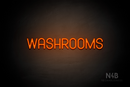 "WASHROOMS" (Havanola font) - LED neon sign