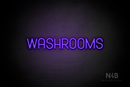 "WASHROOMS" (Havanola font) - LED neon sign