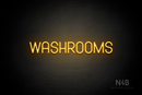 "WASHROOMS" (Havanola font) - LED neon sign
