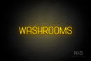 "WASHROOMS" (Havanola font) - LED neon sign