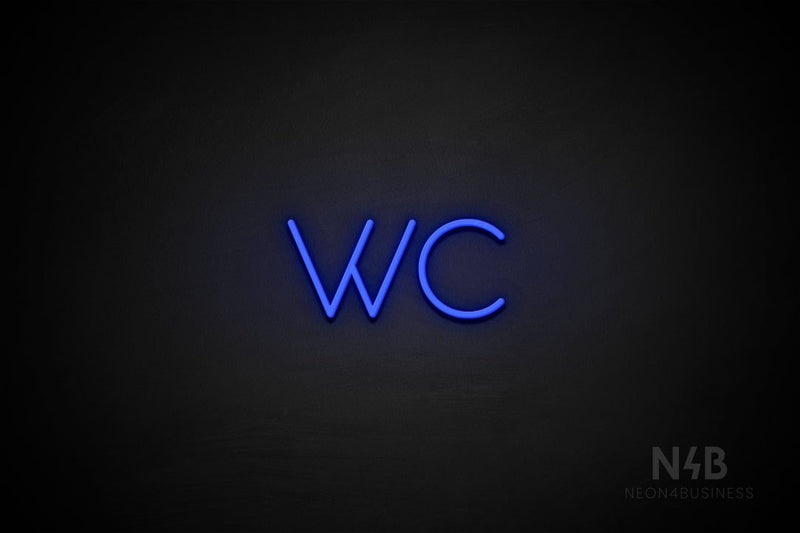 "WC" (Sunny Day font) - LED neon sign
