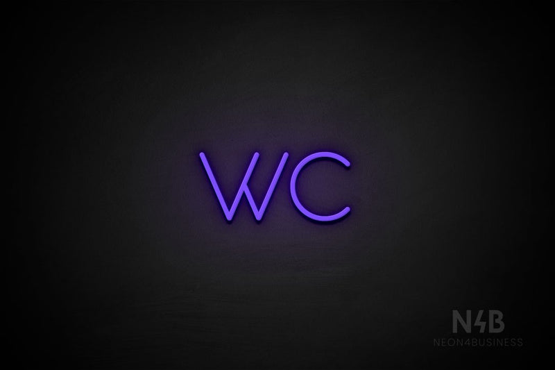 "WC" (Sunny Day font) - LED neon sign