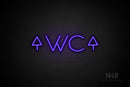 "WC" (two-sided up arrow, Sunny Day font) - LED neon sign
