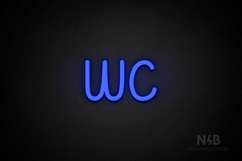 "WC" (Artilla font) - LED neon sign