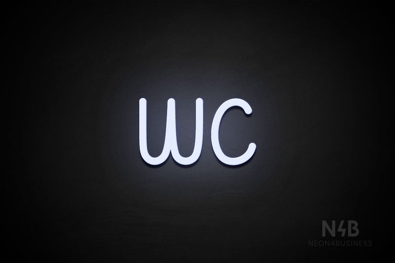 "WC" (Artilla font) - LED neon sign