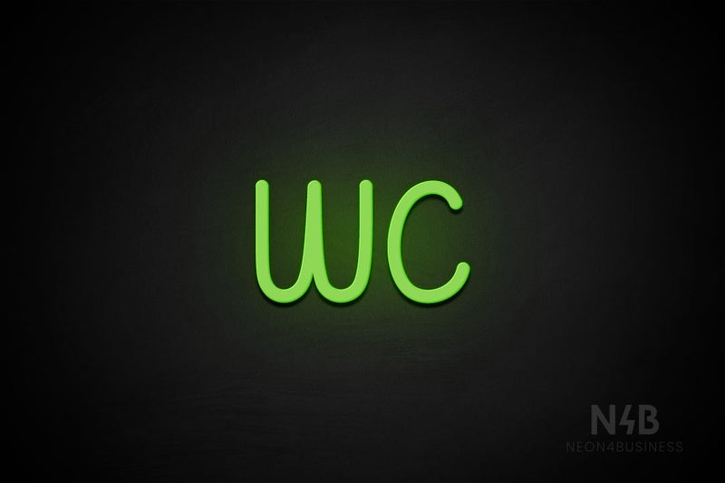 "WC" (Artilla font) - LED neon sign