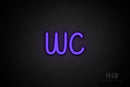 "WC" (Artilla font) - LED neon sign
