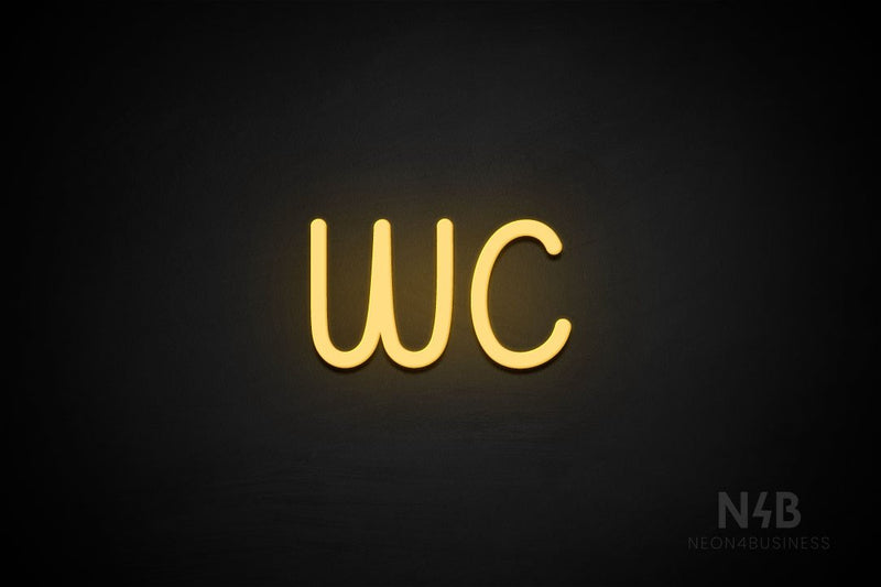 "WC" (Artilla font) - LED neon sign